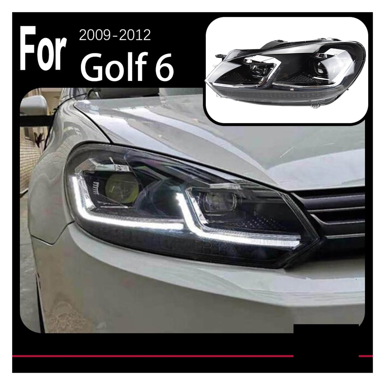 Amazon | 車モデルのヘッドランプ VW ゴルフ 6 ヘッドライト 2009-2012